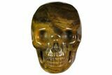 Realistic, Polished Moss Agate Skull #116840-1